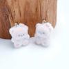 Flocking Fluffy Pink Teddy Bear Keychain Accessory Supplies