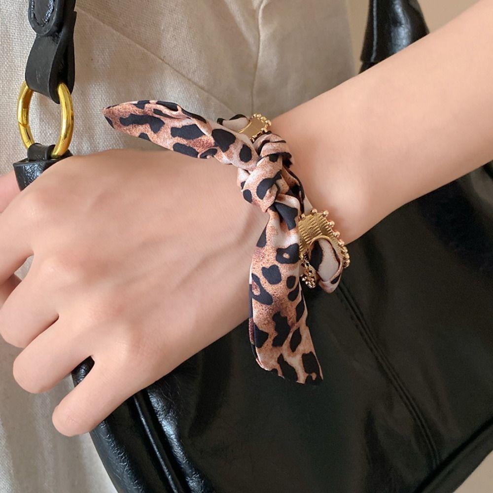 Metal Silk Cuff Bracelet Europe American Style Bohemian Scarf Bangle Ethnic Style Wristband  Girls