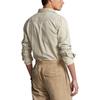Polo Ralph Lauren Effen Kleur Enkele Rij Knopen Losse Casual Lange Mouwen Shirt Heren shirts Kaki 710907358-003