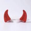 2 stuks Rode Hars Hoorn Haarclips Versierd Met Rode Strass Steentjes, Perfect Voor Feesten, Bijeenkomsten En Feestelijke Gelegenheden