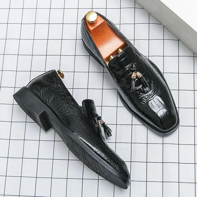 Men Loafers Tassel Business Men Shoes Black Brown Pu Shoes for Men with  Size 38-48 Mens Dress Shoes