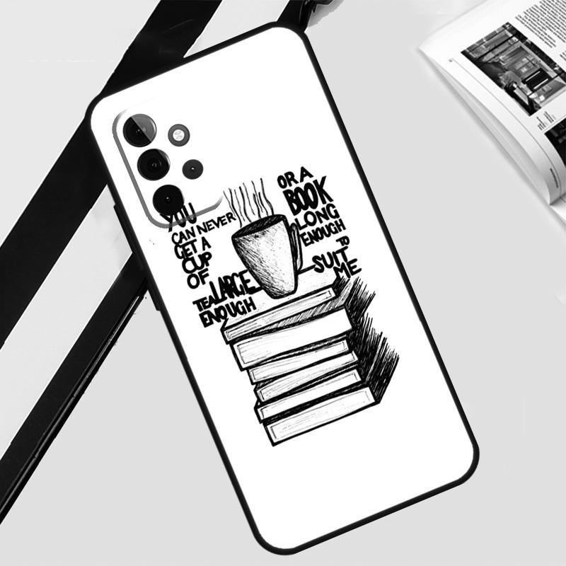 Books And Coffee Case For Samsung Galaxy A54 A34 A14 A56 A36 A26 A16 A06 A12 A22 A32 A52 A13 A53 A15 A35 A55