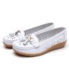 Women Casual Flat Hollow Out Loafers Large Size Breathable Slip-On Comfort Walking Shoes