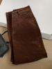 CHAO-Level Brown Corduroy Slim Straight-Leg Pants, Maillard Style Velvet Wide-Leg Women's Wear