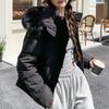 Fashion Winter Coat Female Short Parkas Hooded Faux Fur Collar Casual Loose Thick Warm Women's Jackets
