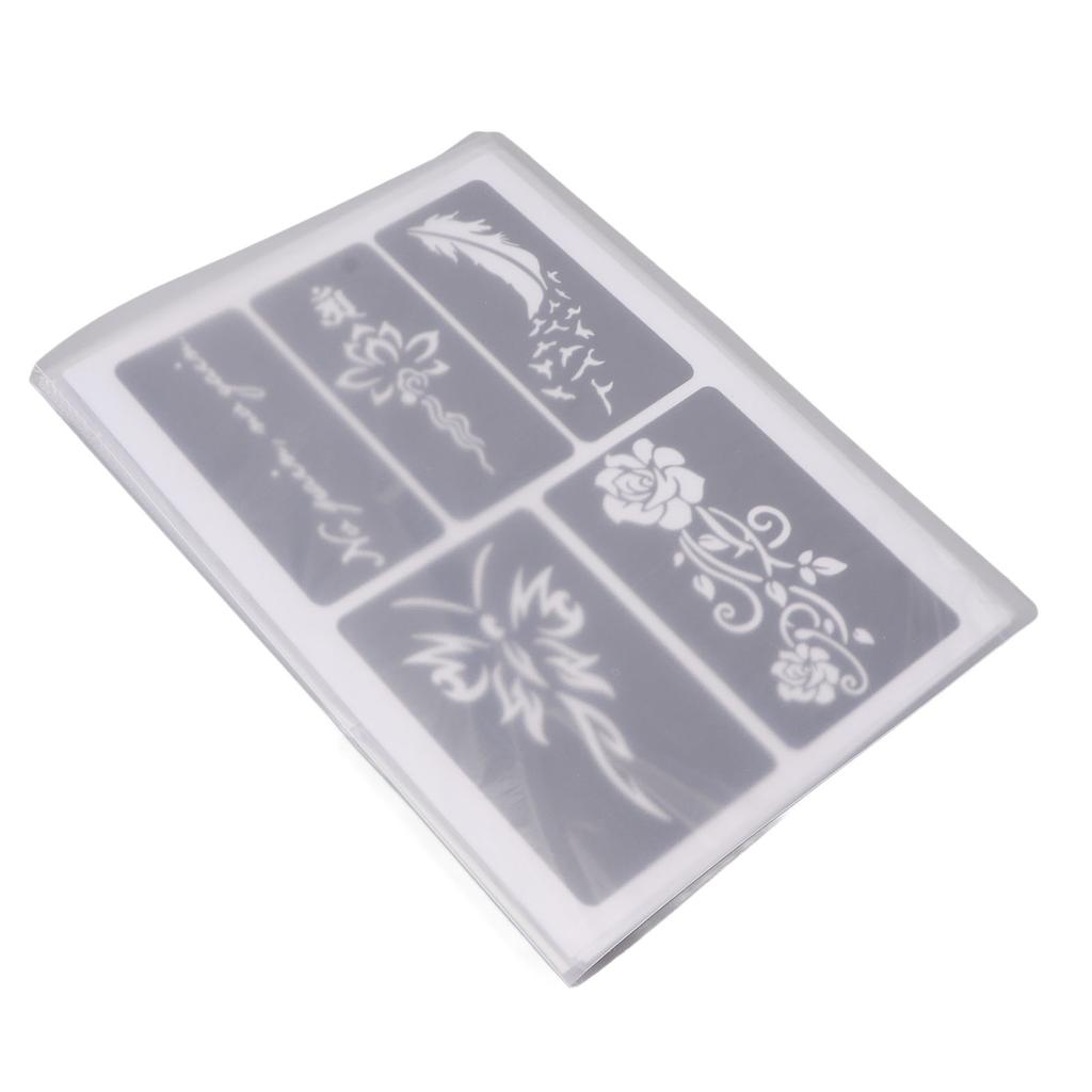 19 Sheets Tattoo Stencils Waterproof Temporary Reusable Body Art Glitter Tattoo Templates