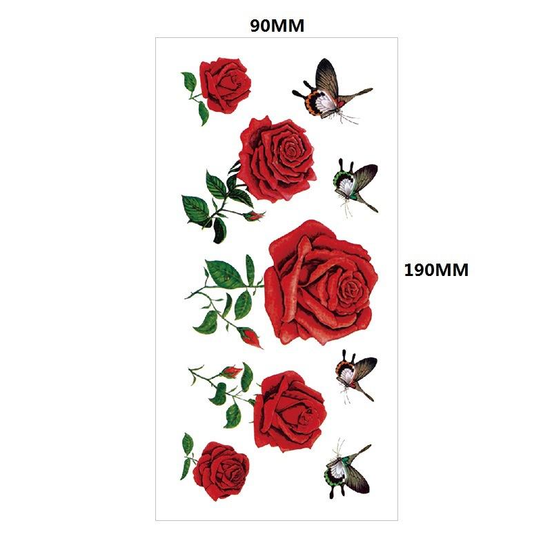 Water Transfer Phoenix Flower Colored Rose Waterproof Tattoo Sticker Set Simulation Tattoo Sticker