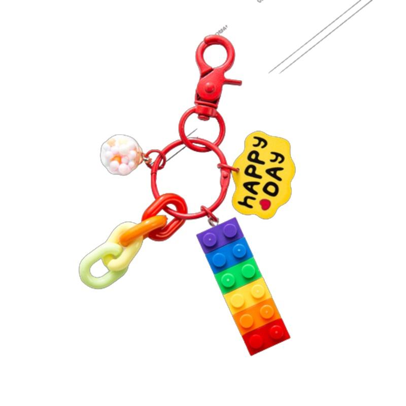 Porte-clés Décoration Blocs de Construction Cloche Arc-en-ciel Pour Sacs et Voitures