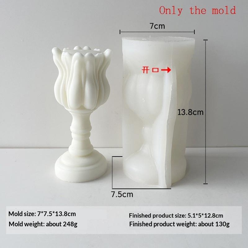1ks Ručně vyráběná vonná svíčka Sádrové pryskyřičné formy DIY Květiny Tulipán Silikonová forma Domácí sušenky Čokoládové bonbony Pečicí nástroj