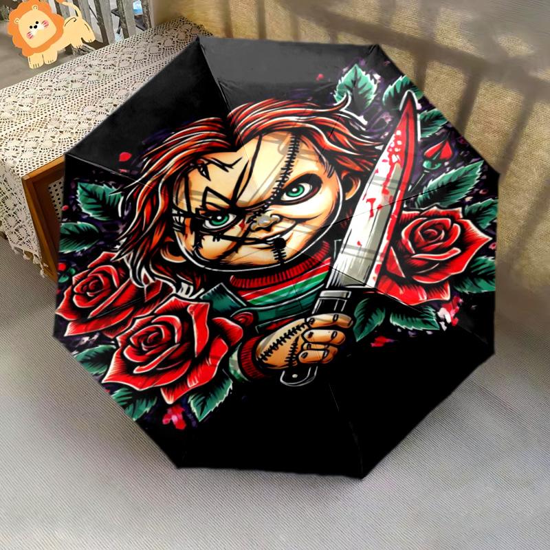 Chucky's Bloody Roses Folding umbrella Umbrella durable Gift printing outdoor