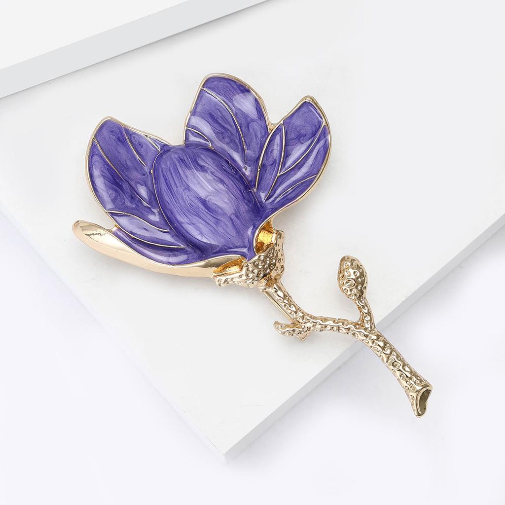 Koreanische Version der neuen Legierungs-Emaille-Magnolienbrosche, klein und frisch, vielseitig, Damenanzughemd, Brustblumen-Accessoire-Broschen