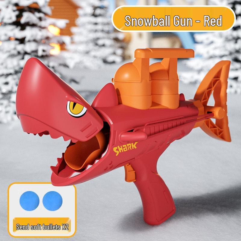 Shark Snowball Launcher: Soft Bullet Toy Gun for Winter Outdoor Snowball Fights