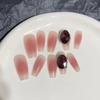 Wearing Armor Pure Handmade Manicure Finished Fake Nail Patch Light Luxury Nude Blush Blush Burgundy Diamond