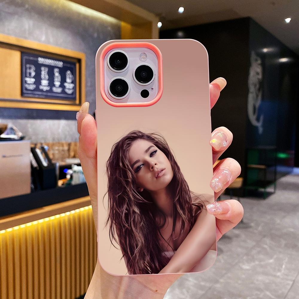 Hailee Steinfeld Jelly Double layer Pink Mobile Phone Case for iPhone 17 16 15 14 13 12 11 Air Pro Max Plus Protective