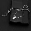 Unisex Exquisite Titanium Steel Small Silver Brick Pendant Clavicle Chain Necklace