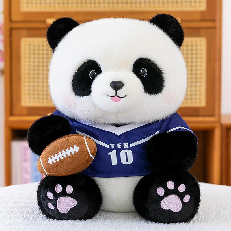 

April Sports Panda Plush Toy Gymnasium Basketball Doll Chengdu Scenic Tennis National Treasure Souvenir 24cm【0.215kg】