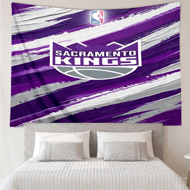 Kings Basketball Team Logo Schnelltrocknendes Wandteppich zum Aufhängen für Schlafzimmer, Wohnzimmer, Spielzimmer, Dekorations-Kunstzimmer Wandteppich Feiertags- und Geburtstagsgeschenke
