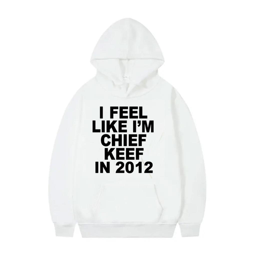 Chief Keef 2012 Rap Hoodie Musik Merch Harajuku Grafik Hoodie Vintage Trendy Y2K Print Unisex Oversize Fleece Streetwear