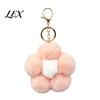 Women Bag Charm Plush Flower Keychain for Handbags, Five-petal Charm, Fluffy Backpack Hanging Accessory Soft