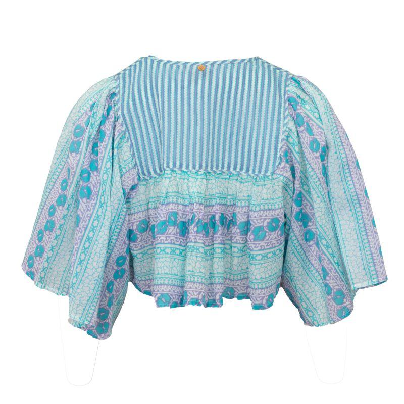 Amelie Crop Blouse with 3/4 Sleeves and Graphic Pattern for Women by ANTIK BATIK