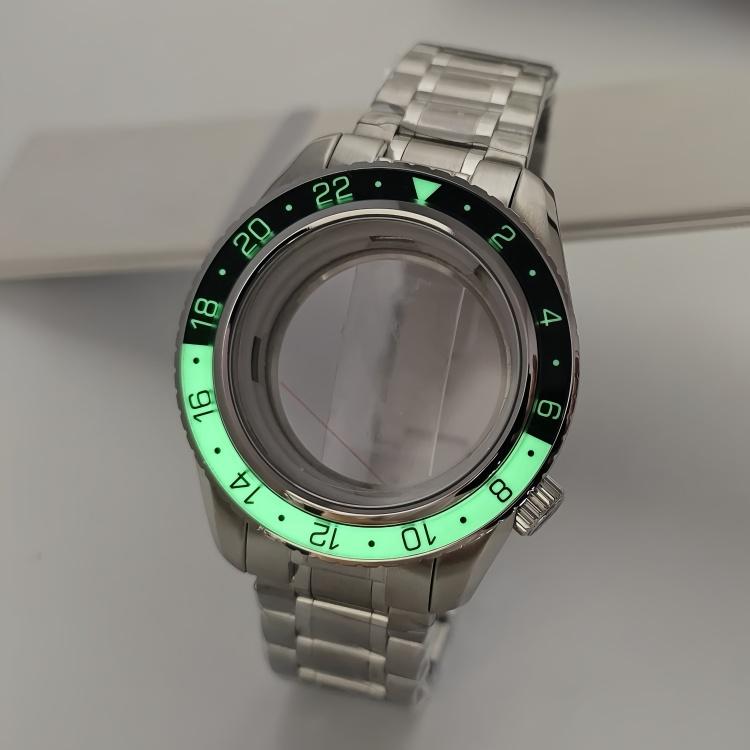 44mm Watch Bezel Case Strap Fit 32mm Dial For Seiko Grand GMT NH35/34/36/4R35A/4R36A Automatic Movement Sapphire Mod Parts