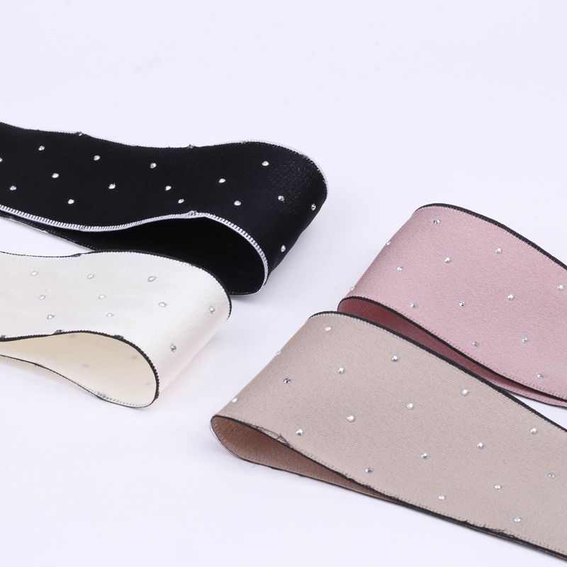 Korean Version of the Trend Flash Diamond Solid Color High Quality Ribbon butterfly Clip Diy Hat Accessories Raw Material Ribbon