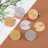 10pcs Stainless Steel Embossed Earrings 20mm Round Stud Earring Backs Connector Rings for Pendants DIY Jewelry Making Supplies