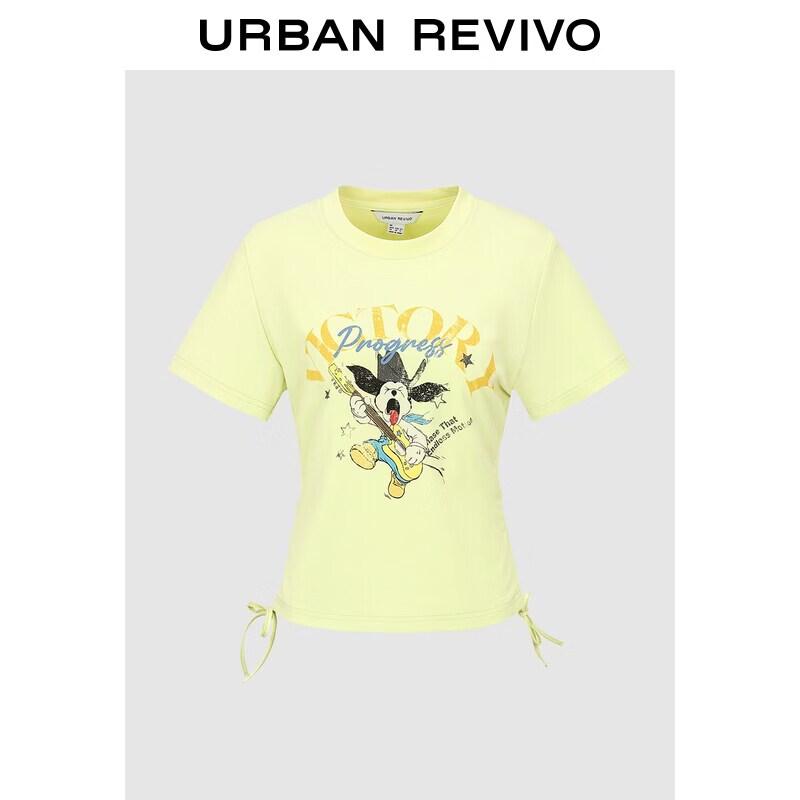 UR2026 Women s Retro Cartoon Print Drawstring Waist T-Shirt S