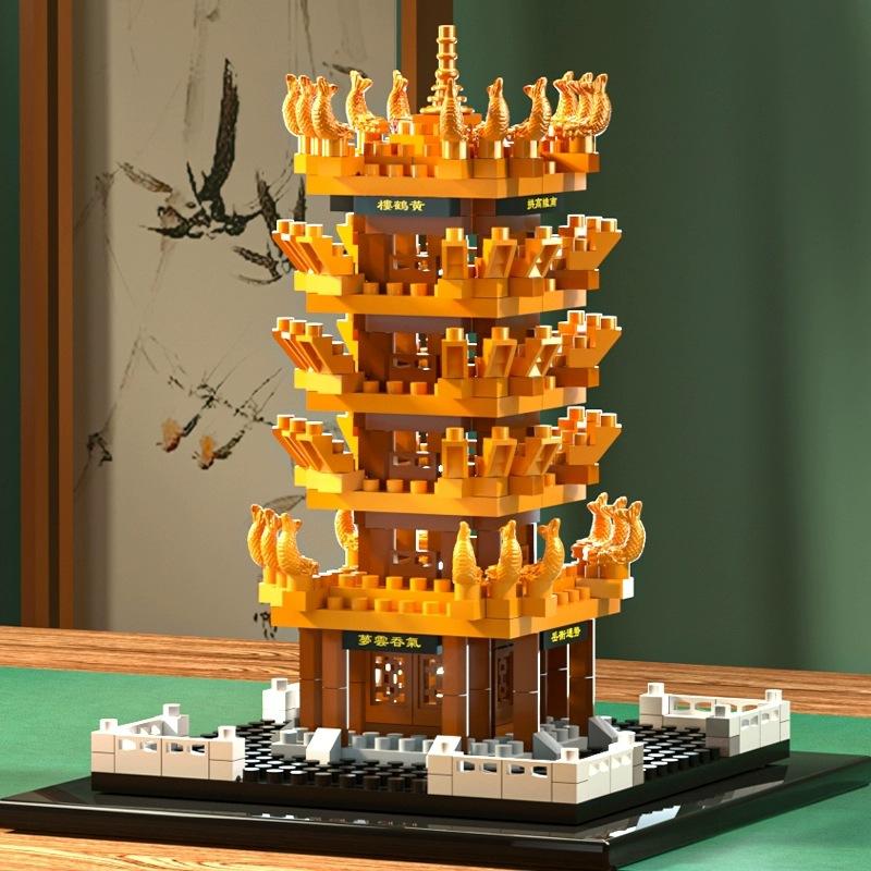 Four famous schools Tsinghua Peking University building block building assembly model ornament puzzle leisure puzzle toy gift