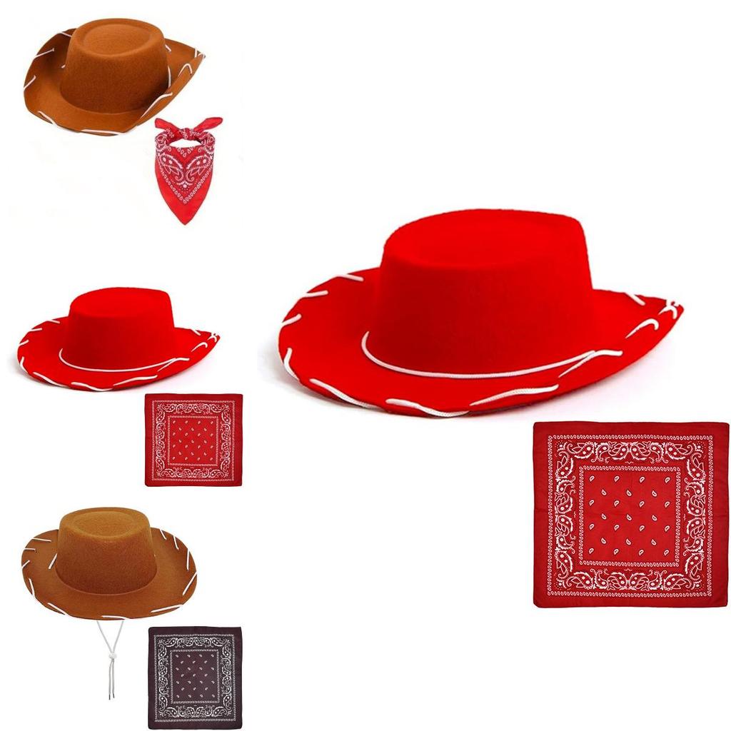 Stilvolles Kinder-Cowboyhut- und Schal-Outfit mit genähtem Stoff für Kostümveranstaltungen und als Geschenke