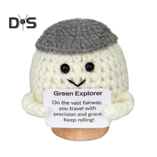 

Мини-вязаный крючком спортивный мяч с позитивной картой на деревянной основе для вязания баскетбола, футбола, регби, бадминтона, гольфа, куклы для снятия стресса, украшения для рабочего стола F