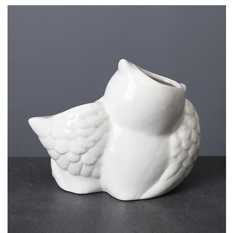 Gardening Succulent Flower Pot Ceramic Interior Creative Simple Desktop Small Animal Mother And Son Owl Flower Ornament
