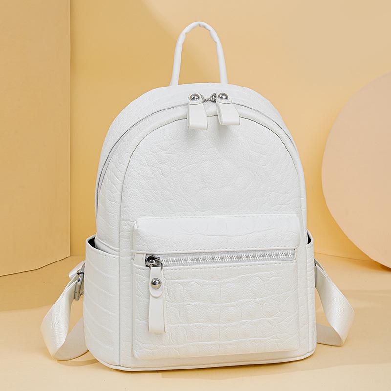 Rucksack mit großem Fassungsvermögen, einfache Textur, Rucksack für Studenten, Reiserucksack, vielseitige Damentasche