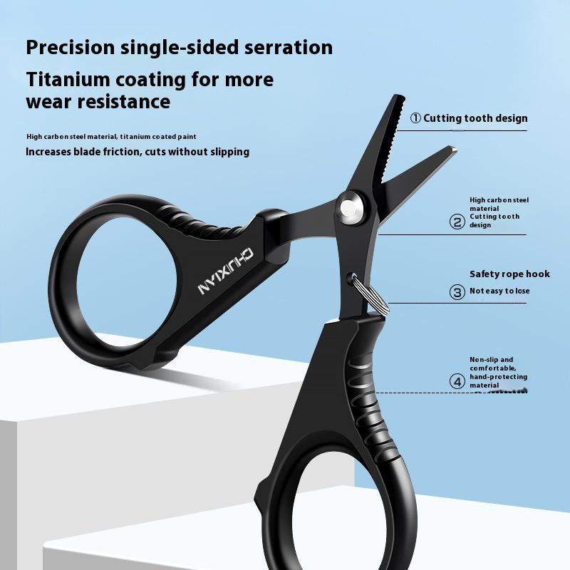 1Pc Titanium Coating Stainless Steel Fishing Scissor Plier Cut Pe Braid Line Cutter Plies Carp Fishing Accessories Tools