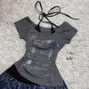 TrendHub Letní Y2k Vintage Grafická Trička Dámská Grunge Streetwear Hot Girl Slim Fit Tričko Harajuku Móda Neformální Sladké Topy Chic