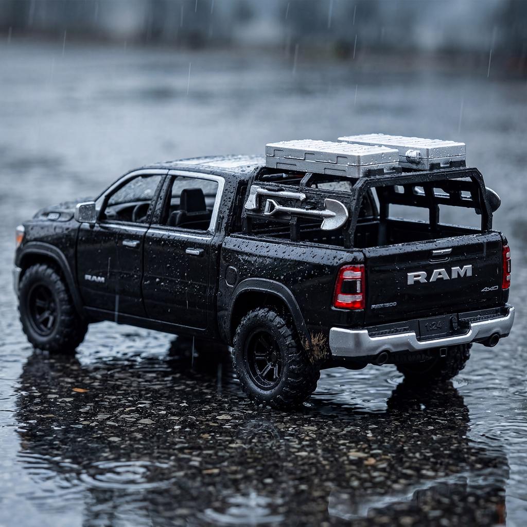 1:32 Dodge Ram 1500 TRX Mammoth Modified Off Road Pickup Truck Alloy Model Metal Diecast Car Model Desktop Display Decorations