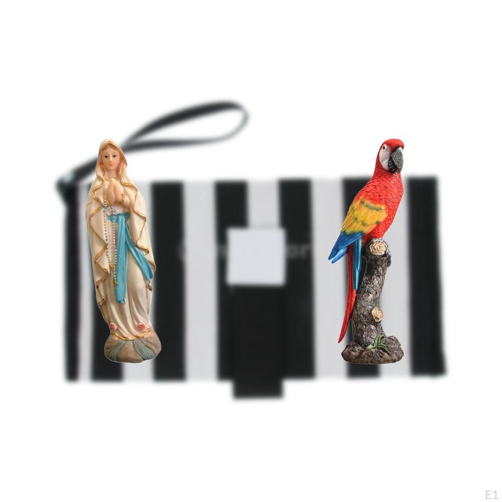 Lady of Figurine Parrot Statue Desktop Decoration Creative Crafts Blessed Sculpture Resin for