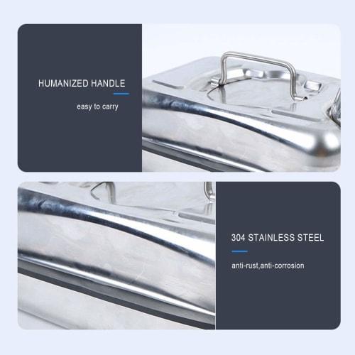 304 Stainless Steel Gasoline Can, 3L/5L, Portable Jerry Can, Easy To Carry, for Cars, Motorcycles, Boats, and As a Spare Part, for Commercial Use and