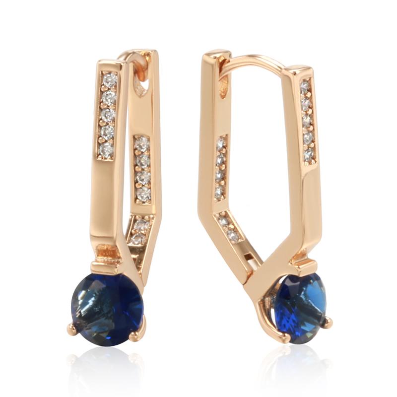 Neue roségoldfarbene Hängeohrringe für Damen Mädchen Mode natürliche Zirkon-Accessoires Hohe Qualität Täglicher feiner Schmuck beige