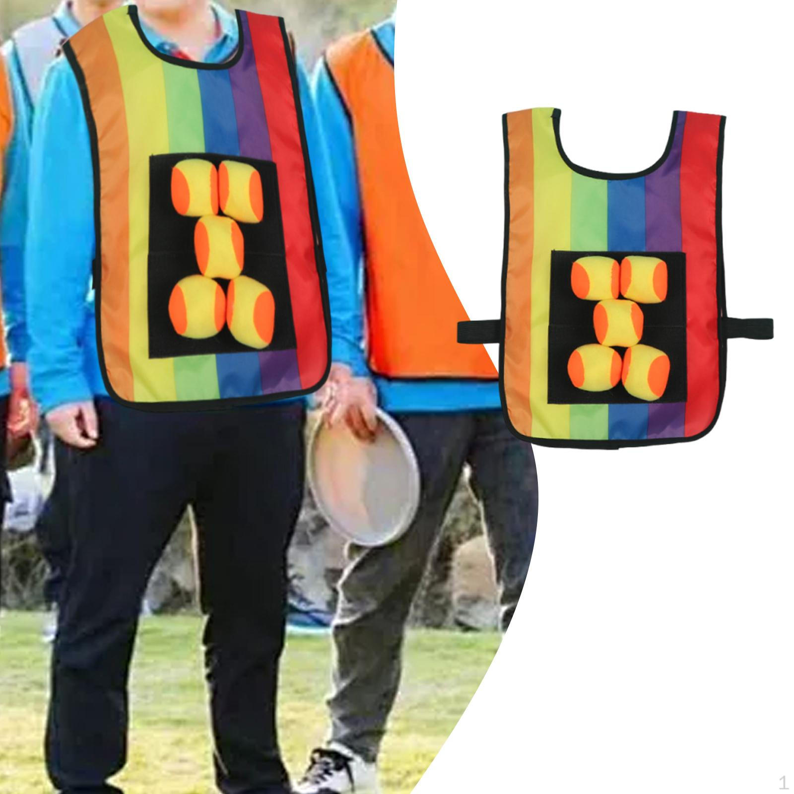 

Игра с липкими мячами и жилетом, мягкие игрушки для вышибалы, реквизит для вечеринки для игровой площадки, лужайки, улицы Vest with Balls