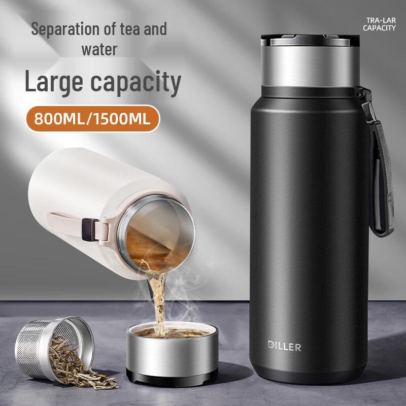 Cica Men s Large Capacity 304 SS Insulated Tea Infuser Bottle