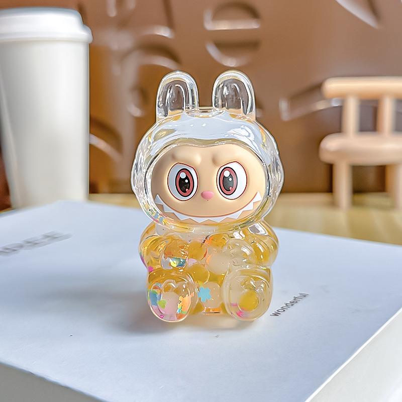 Cartoon Cute Labubu Quicksand Ornaments Car Ornaments DIY Home Decoration Gifts
