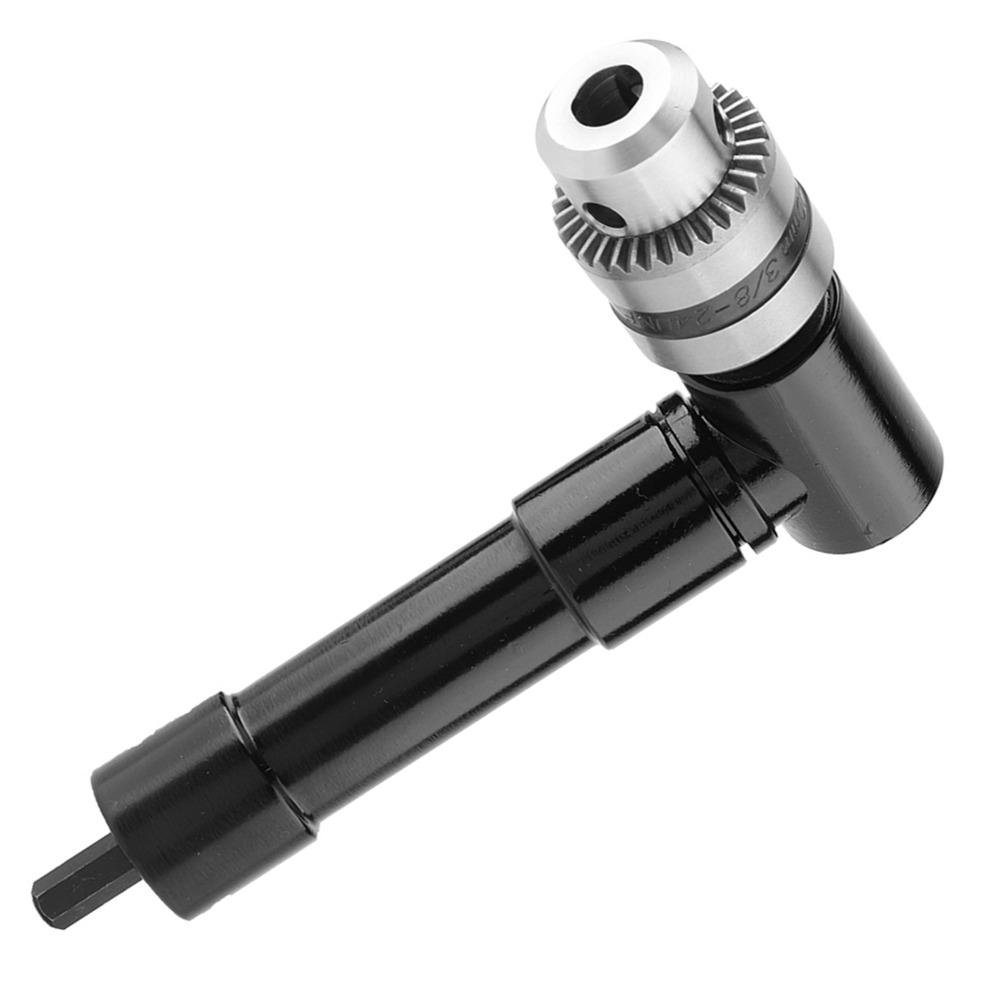 3/8" Keyed Chuck Right Angle Drill Adapter 8mm Hex Shank Chuck Key Adapter Power Drills