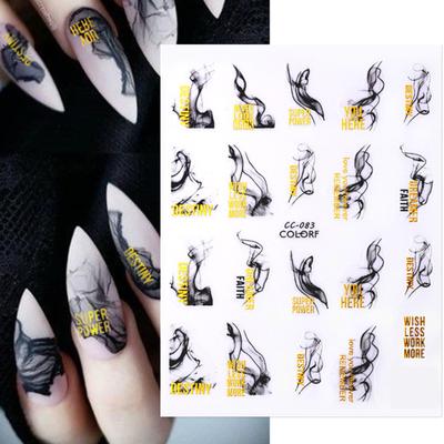 1 Sheet Manicure Sticker Ultra-Thin Decorative No Odor Delicate Marble Ink Blooming Abstract for Nail Salon