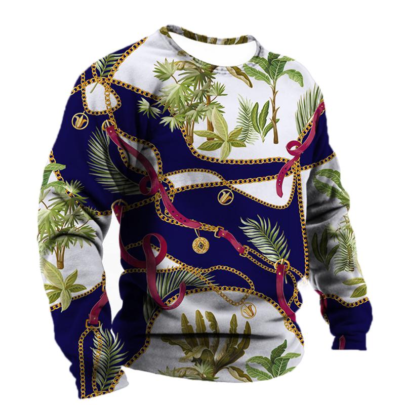 Men's T-shirt Baroque Graphics Fashion Printed T-Shirt Street O-neck Casual Clothes Oversized Top Men's Outdoor T-Shirt Pullover