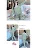 Yellow Sweet Princess Long Pajamas with Chest Pad - Korean Cloud Cotton, Plus Size, Spring/Autumn Style