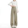 Gray Suit Pants for Women In Autumn Style High Waist Slimming Draped Straight-leg Pants Casual Pants for Women In Autumn Wide-leg Pants