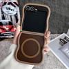 Stylish Big Wave Magnetic Matte Case For Samsung Galaxy Z Flip 3 4 5 6 5G ZFlip5 Flip6 5G Translucent Frosted Back Cover Funda