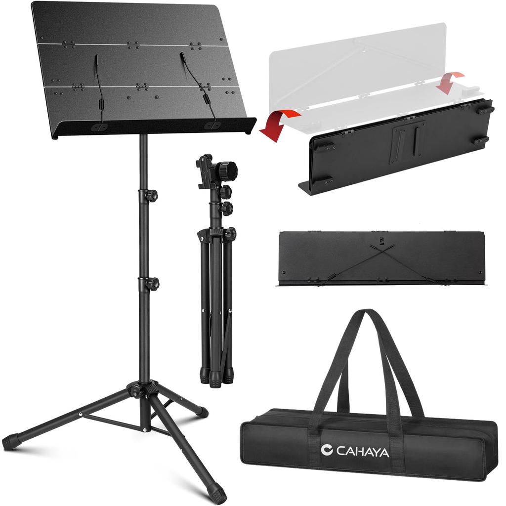 CAHAYA Music Stand with Tri-Fold Panel Design, Foldable with Storage Bag, Spectrum Stand, Music Stand, Projector Stand, Laptop Stand, Menu Stand,