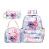 3 Piece School Backpack Set for Students Large Capacity Oxford Cloth Schoolbag with Shoulder Strap and Pencil Case